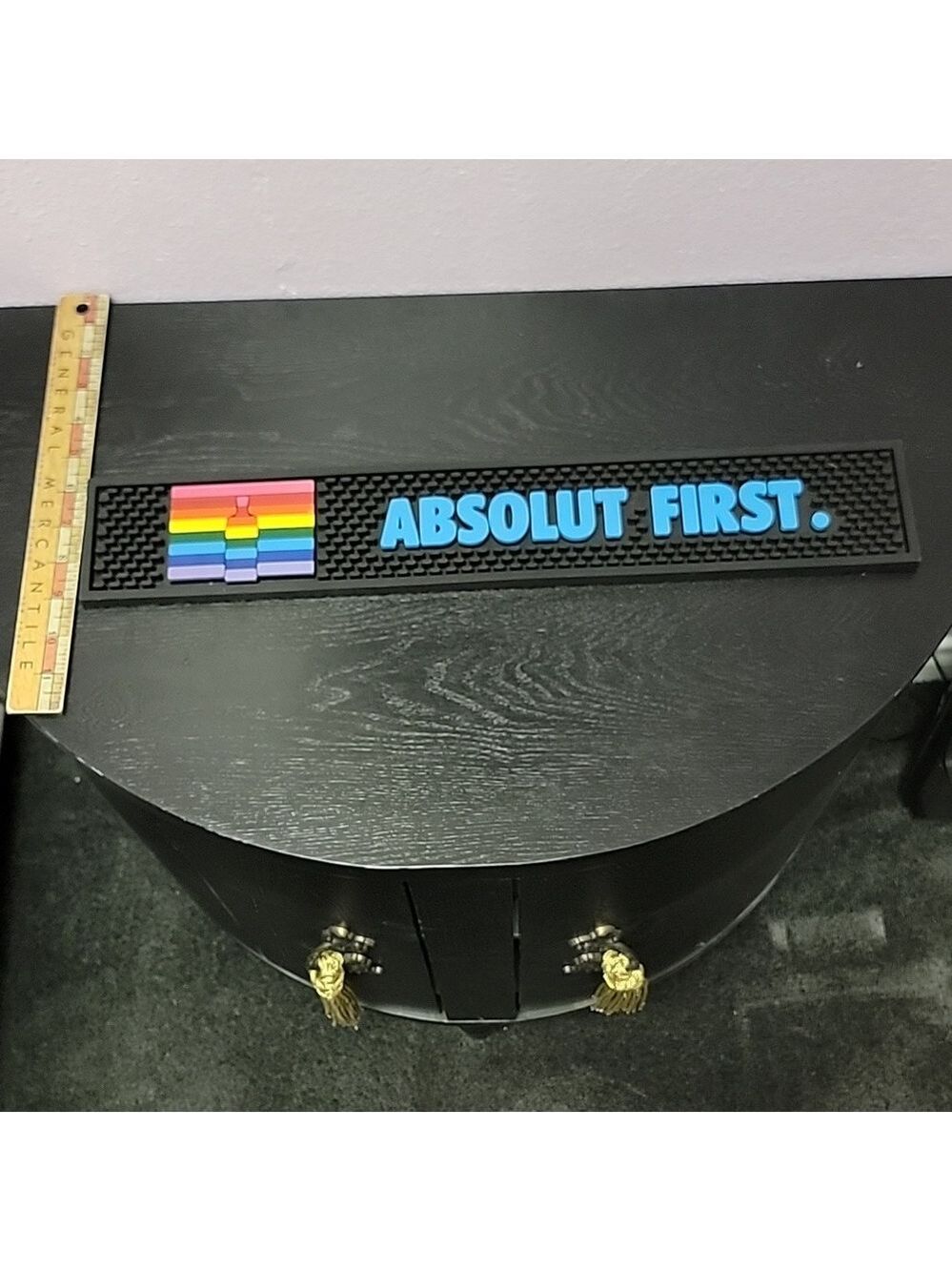 ABSOLUT VODKA Rainbow Pride Flag Bar Spill Rail Mat LGBTQIA+ Absolut First - Picture 2 of 5